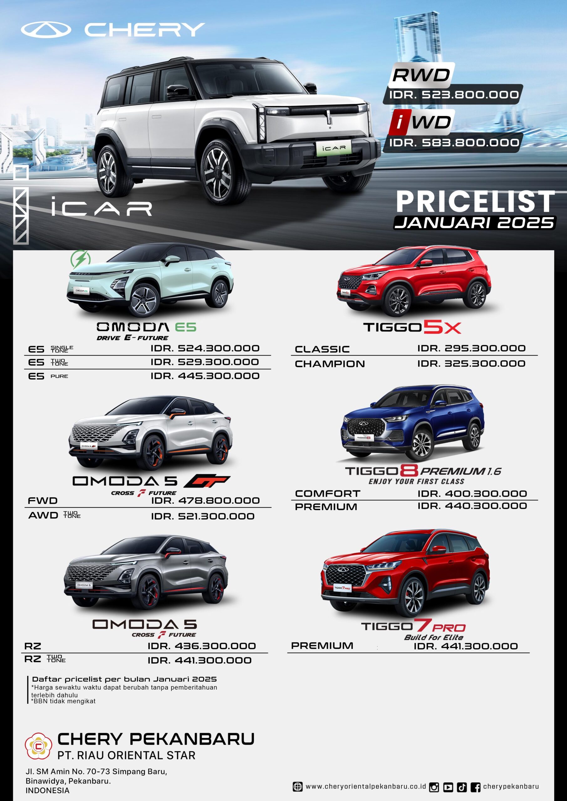Pricelist Chery Terbaru Januari 2025